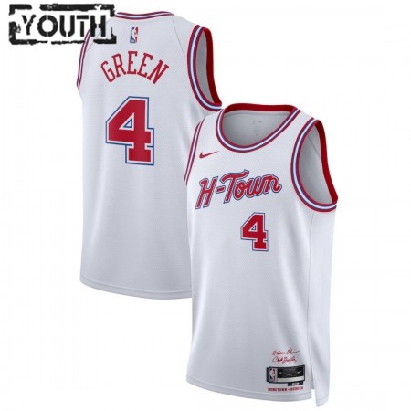 Barn Houston Rockets Tröja Jalen Green 4 Nike 2023-24 City Edition Vit Swingman